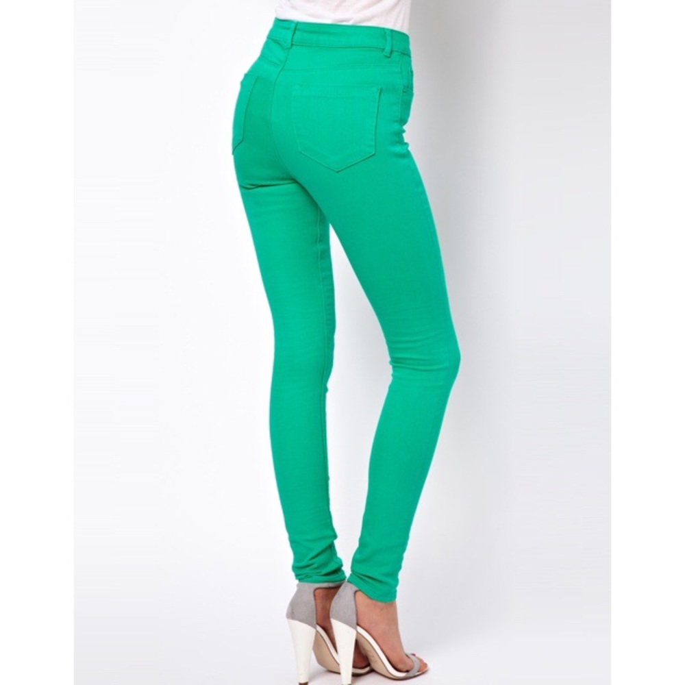 🔴Green skinny high rise pants
